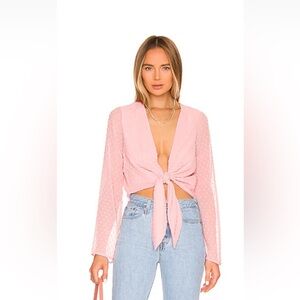 Front Tie Top in Cherry Blossom bcbg top